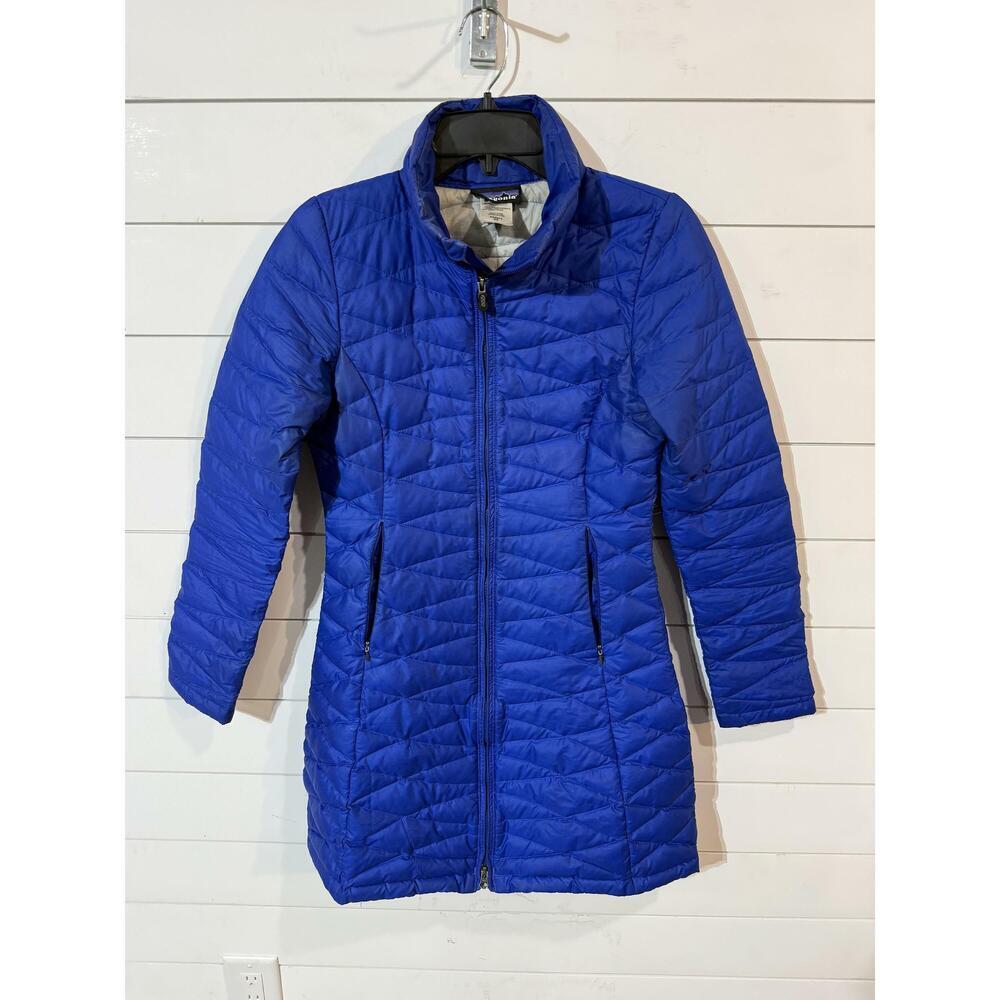Patagonia Women’s Blue Quilted Puffer Winter Coat Full Zip XS